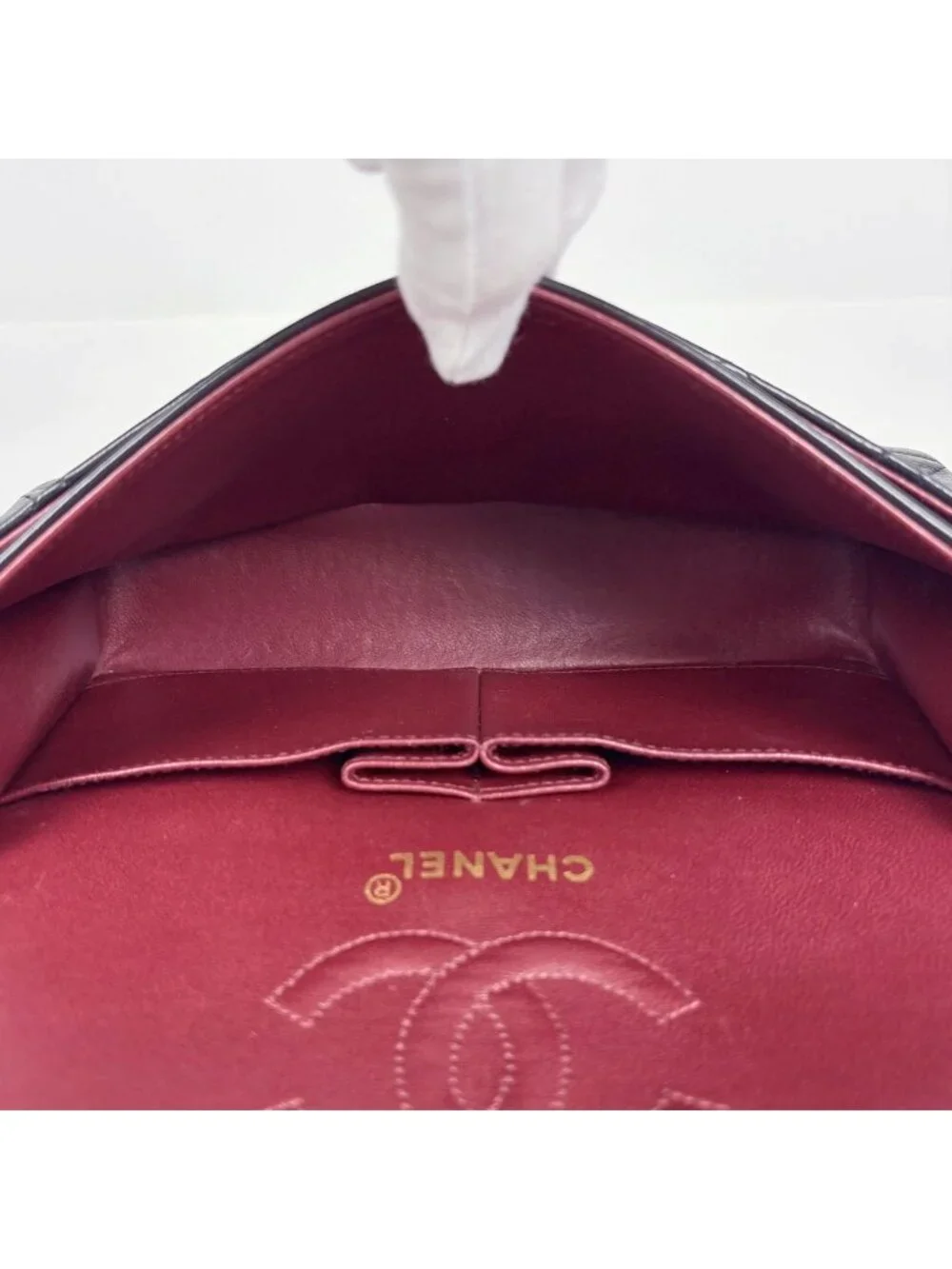 Chanel Shoulder Bag Quilted Double Flap CC Logo Leather Black